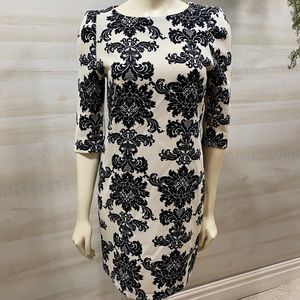 Damask Print Dress